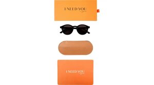 Schöne Sonnenbrille TAHITI in Grau aus recyceltem Kunststoff inkl. Zubehör