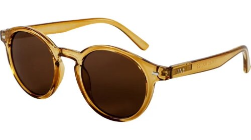 Schöne Sonnenbrille TAHITI in Gold-Grün aus recyceltem Kunststoff inkl. Zubehör