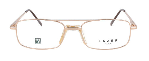 Dezente Metall-Brillenfassung TIBOR (klein) in Gold mit Federscharnier und verstellbarem Sattelsteg