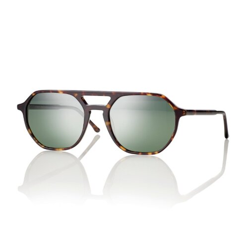 Moderne Acetat-Sonnenbrille S066454 in Schildpatt - Design mit polarisierenden Gläsern