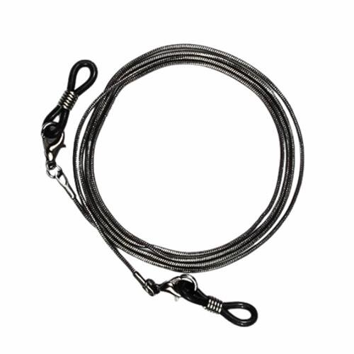 Schöne Brillenkette aus Messing mit Silikonschlaufen und Karabiner in Schwarz