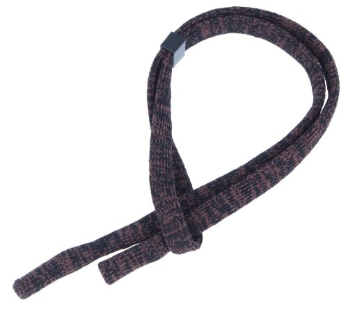 Elastisches Brillenband in Braun meliert mit Schieber und Tube-Endstücken