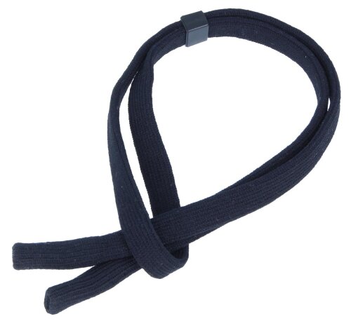 Elastisches Brillenband in Schwarz mit Schieber und Tube-Endstücken
