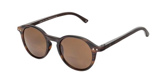 Polarisierte Bifokal Lese-Sonnenbrille Panda Sun Gwen in elegantem Bambusbraun