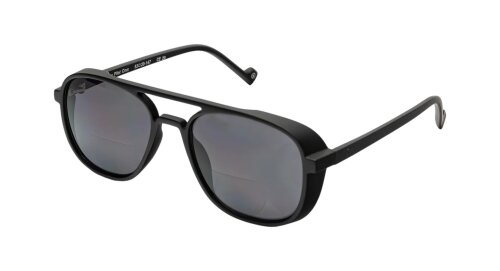 Polarisierte Bifokal Lese-Sonnenbrille Polar Pilot Crux in mattem Schwarz