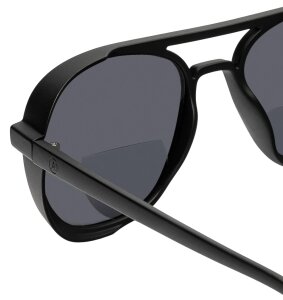 Polarisierte Bifokal Lese-Sonnenbrille Polar Pilot Crux in mattem Schwarz