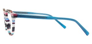 Heyelander ARRA – Runde Acetat-Vollrandbrille in Multicolor Streifenoptik