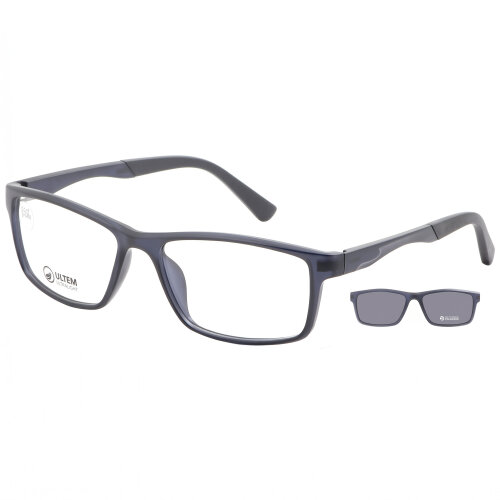 Leichte Vollrandbrille mit polarisiertem Sonnenclip