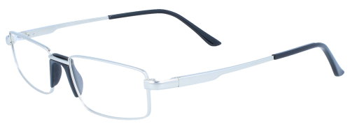 Moderne Lesebrille Enno mit flexiblem Federscharnier in Silber - Schwarz