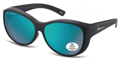 Polarisierende Sonnen-Überbrille von Montana inkl. Etui in Schwarz revo verspiegelt