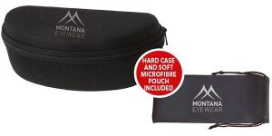 Polarisierende Sonnen-Überbrille von Montana inkl. Etui in Schwarz revo verspiegelt