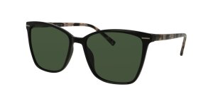 Sonnenbrille SUNRAY aus Kunststoff in Schwarz/Havanna-Rose mit grün getönten Gläsern