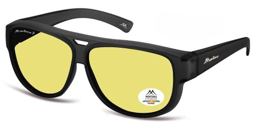 Montana Polarisierende Sonnenbrille / Überbrille in Schwarz mit gelber Tönung