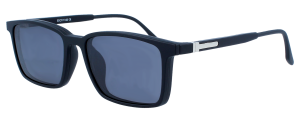 Schwarze Komplettbrille SVEN aus TR90-Material wahlweise mit Sonnen-Clip und individueller Sehstärke