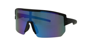 Schwarze Sonnenbrille / Sportbrille von SUNRAY  mit blau - verspiegelten Gläsern