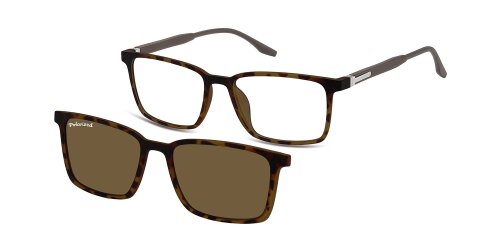 Komplettbrille SVEN aus TR90-Material in Havanna wahlweise mit Sonnen-Clip und individueller Sehstärke