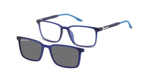 Blaue Komplettbrille SVEN aus TR90-Material  wahlweise mit Sonnen-Clip und individueller Sehstärke