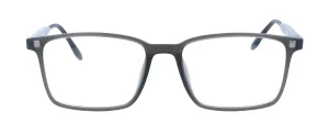 Graue Komplettbrille SVEN aus TR90-Material wahlweise mit Sonnen-Clip und individueller Sehstärke