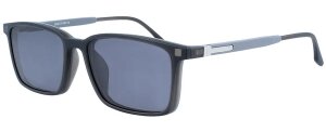 Graue Komplettbrille SVEN aus TR90-Material wahlweise mit Sonnen-Clip und individueller Sehstärke