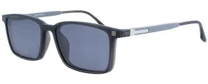 Graue Komplettbrille SVEN aus TR90-Material wahlweise mit Sonnen-Clip und individueller Sehstärke