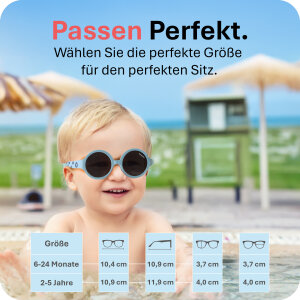 Mausito The Hippie Kinder Sonnenbrille - 6-24 Monate - Stone Blue – Flexibel, UV400 & BPA-frei