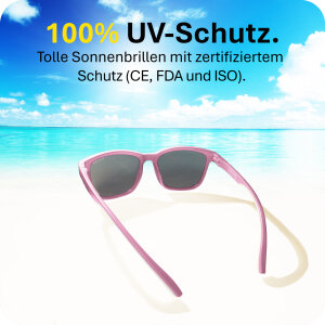 Mausito The Boho Kinder Sonnenbrille - 3-6 Jahre - Magenta – Flexibel, UV400 & BPA-frei