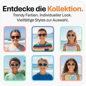 Mausito The Boho Kinder Sonnenbrille - 6-9 Jahre - Stone Blue Transparent – Flexibel, UV400 & BPA-frei