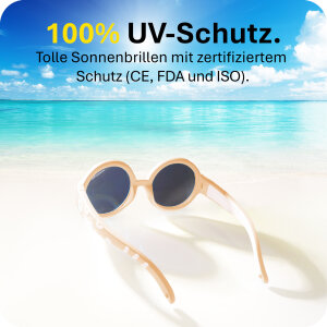 Mausito The Hippie Kinder Sonnenbrille - 6-24 Monate - Peach – Flexibel, UV400 & BPA-frei