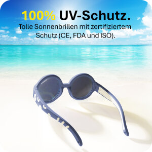 Mausito The Hippie Kinder Sonnenbrille - 2-5 Jahre - Navy – Flexibel, UV400 & BPA-frei