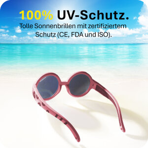 Mausito The Hippie Kinder Sonnenbrille - 6-24 Monate - Magenta – Flexibel, UV400 & BPA-frei