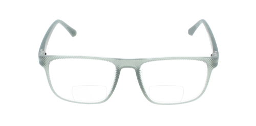 Komfortable Bifokalbrille Auke in Grau-Grün mit flexiblem Federscharnier für jeden Tag
