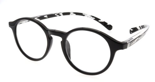 SPECNECS Lesebrille mit extra langen Bügeln in modernem Pantodesign in Schwarz