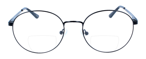 Bifokalbrille NANI - Schwarze Metallfassung im Retro - Design für Ferne & Nähe