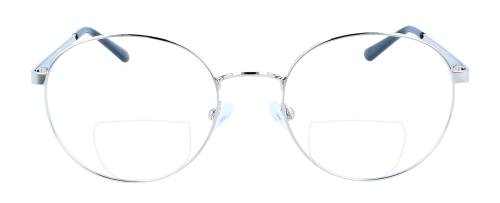 Bifokalbrille NANI - Silberne Metallfassung im Retro - Design für Ferne & Nähe