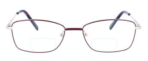 Elegante Bifokalbrille Fenja mit Federscharnier für komfortables Sehen in Gold/Rot
