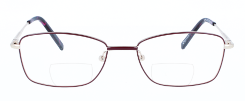 Elegante Bifokalbrille Fenja mit Federscharnier für komfortables Sehen in Gold/Rot