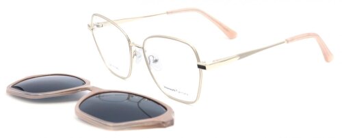 Schöne Brillenfassung von BRAUNWARTH in Gold mit Sonnenclip in Beige