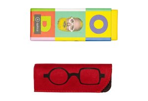 Extravagante rote Designer-Lesebrille Donald mit markantem Statement-Detail