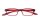 Kunststofflesebrille "Pluto" mit Federscharnier in Rot und farblich passendem Etui