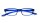 Kunststofflesebrille "Pluto" mit Federscharnier in Blau und farblich passendem Etui