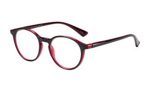 Schwarz/Rote Kunststofflesebrille "Belmont" mit...