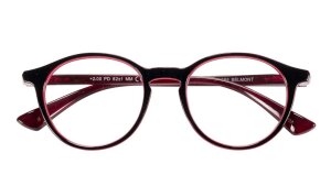 Schwarz/Rote Kunststofflesebrille "Belmont" mit...
