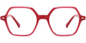 Moderne Brille "SUSI" Rot in sechseckiger Form...