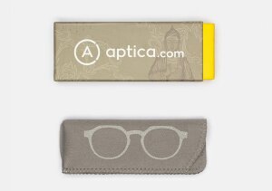 Elegante Blaulichtfilter Brille Aptica Karma Buddha Grey in Grau