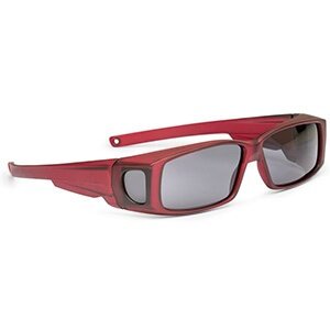 Polarisierende Überbrille aus Kunststoff in Rot - eckig flach