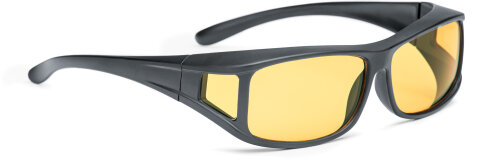 Kontraststeigernde Überbrille aus Kunststoff - in schwarz , eckig -  gelb 25%