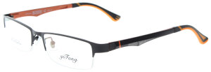 Stylische Damen - Brillenfassung S-8017 in Schwarz / Orange mit Federscharnier