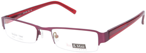 Damen-Brillenfassung aus Metall mit Federscharnier in Bordeaux