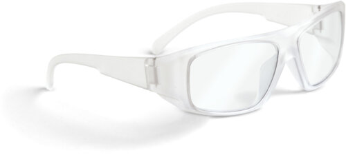 Schutzbrille aus transparentem Kunststoff mit Polycarbonat - Gläsern
