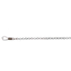 Elegante Aluminium Brillenkette Rollokette in Silber (65 cm)